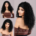 Black Female Hijab Wigs African Curls Hairband Wigs